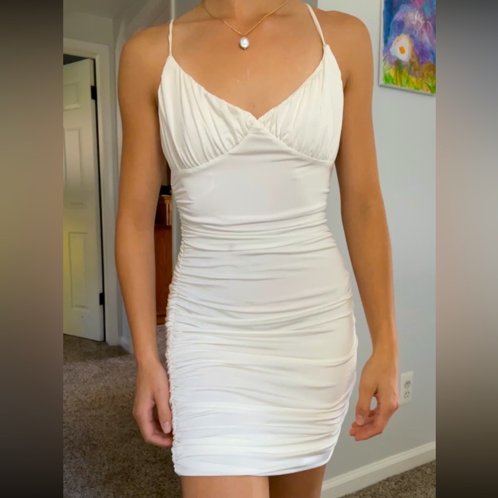 Soft white mini dress